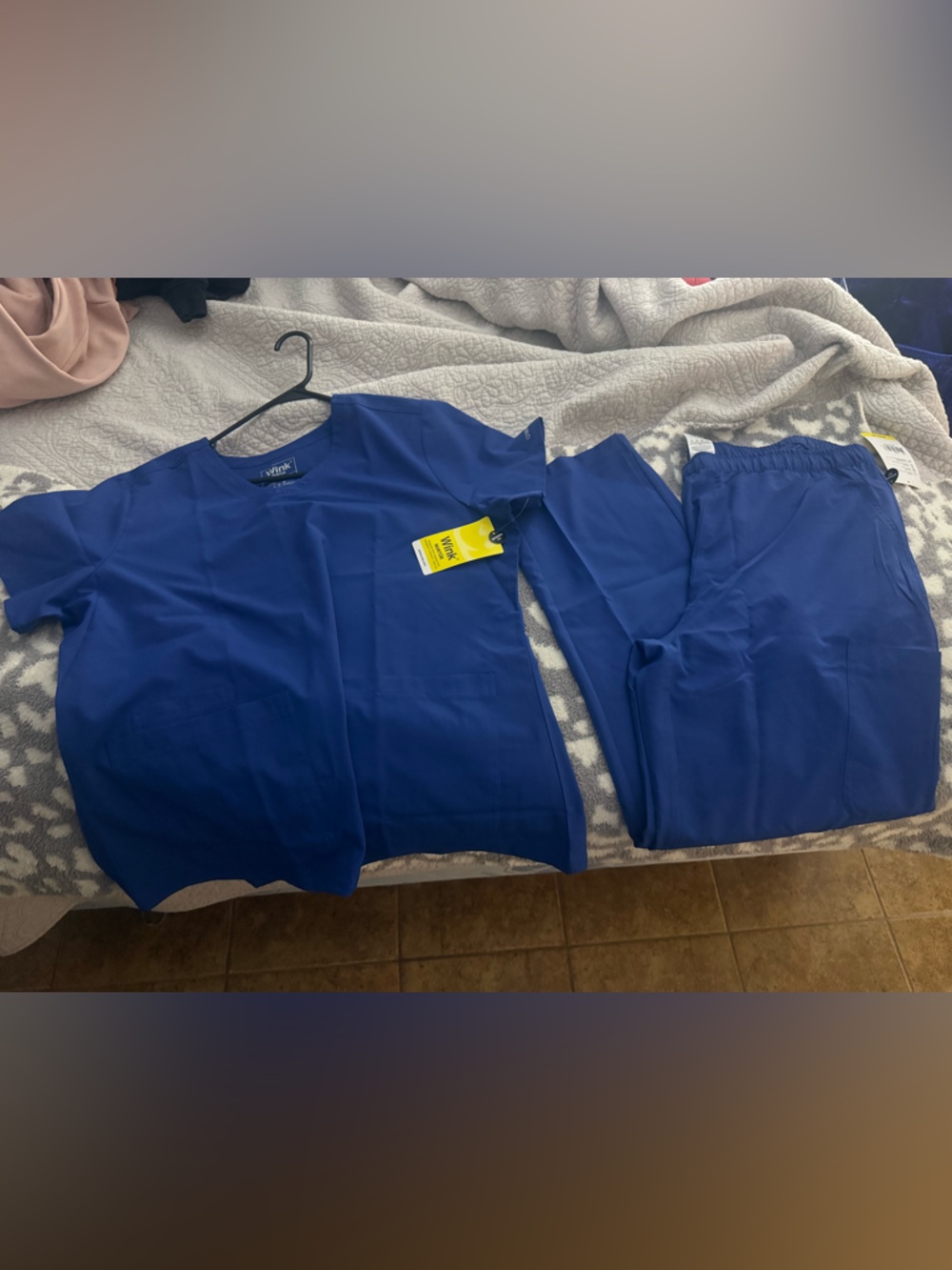 Wink Navy Blue Scrub Top and Pants Set